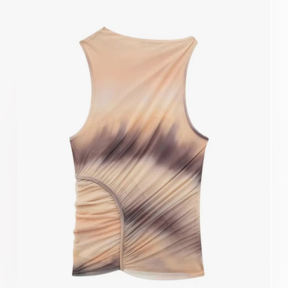 NWT Zara ruched tulle top ombre - Picture 4 of 7